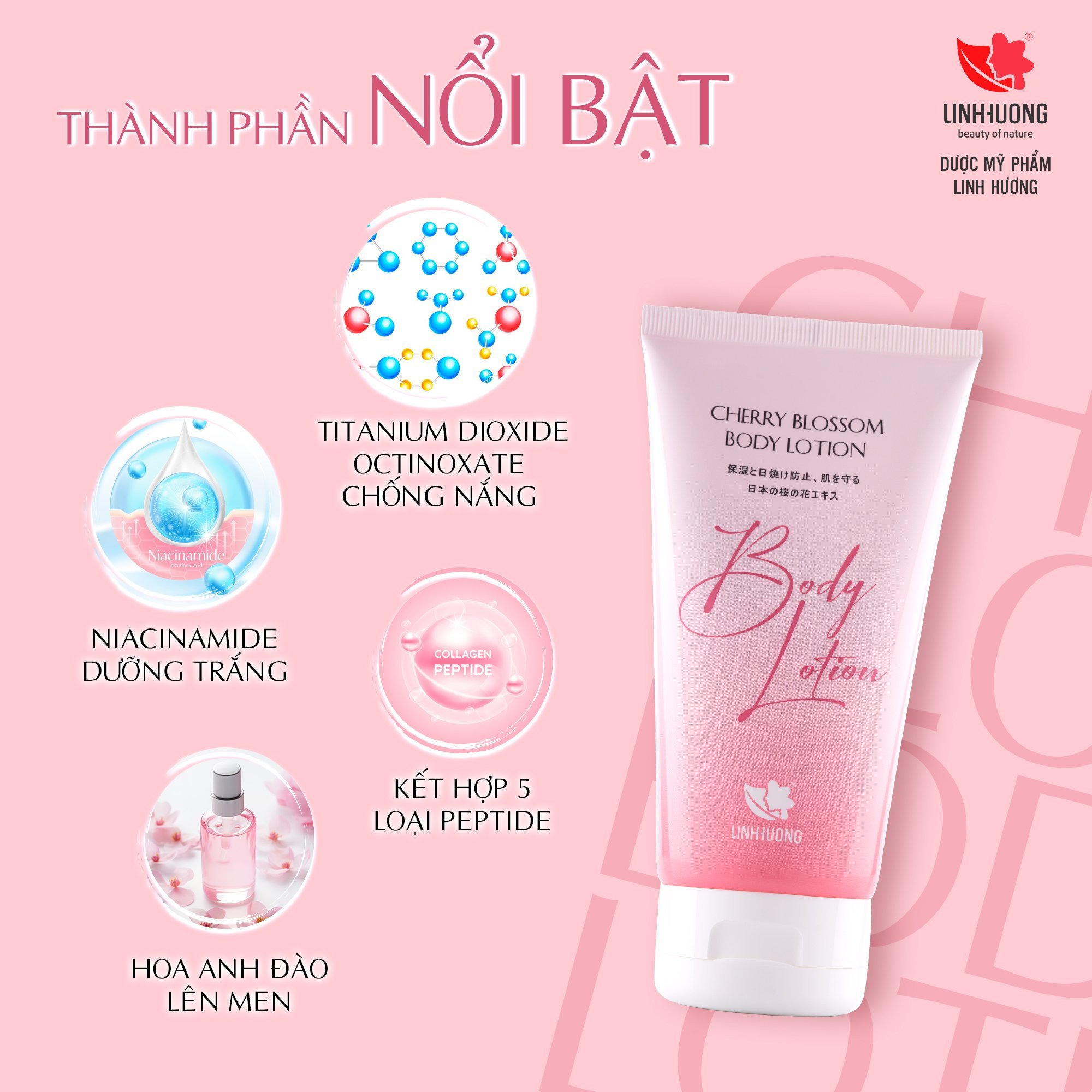 Thành phần Body Lotion Linh Hương - Kem Dưỡng Thể Trắng Da Ban Ngày