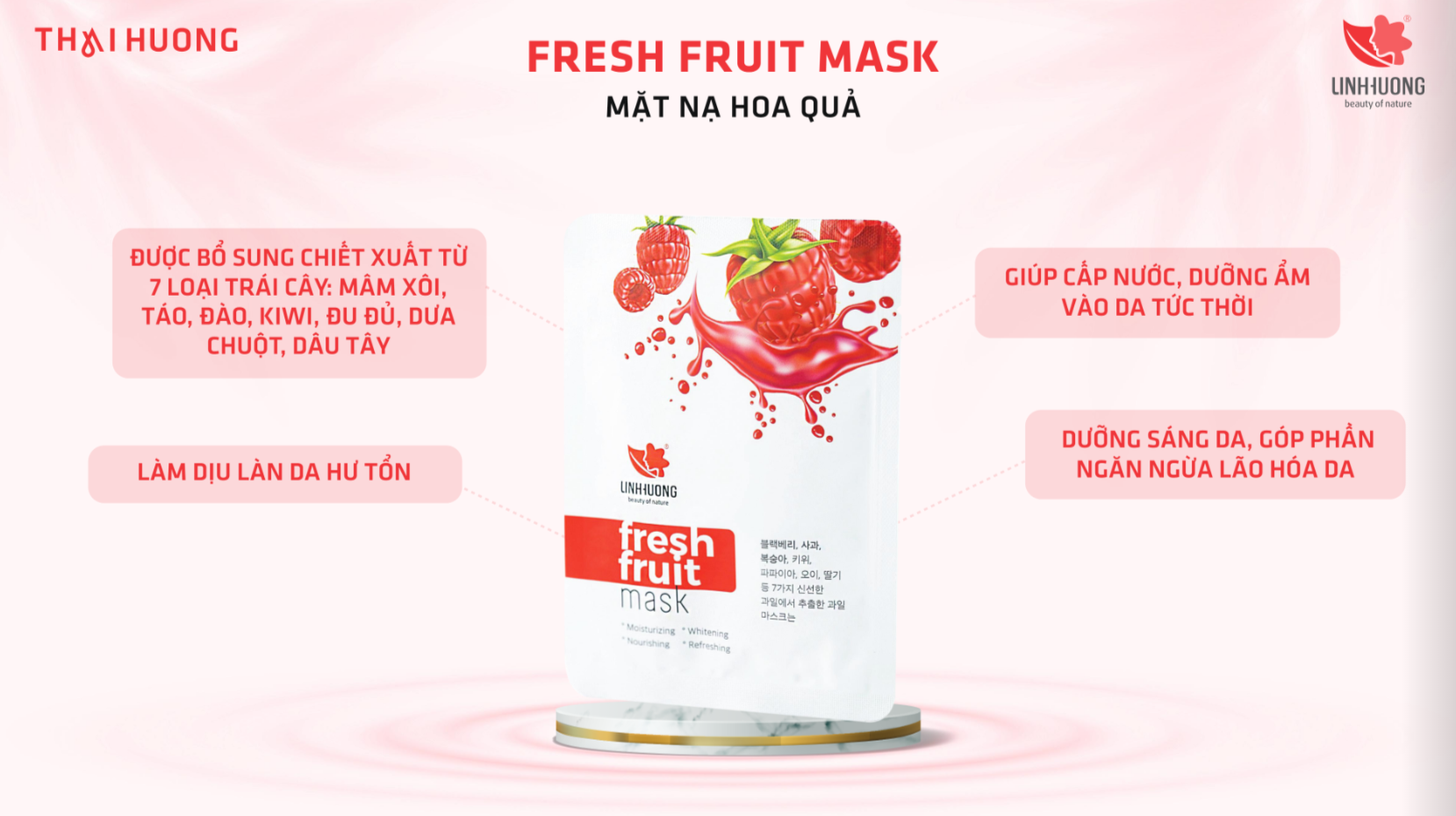 Công dụng Mặt nạ hoa quả Linh Hương Fresh Fruit Mask