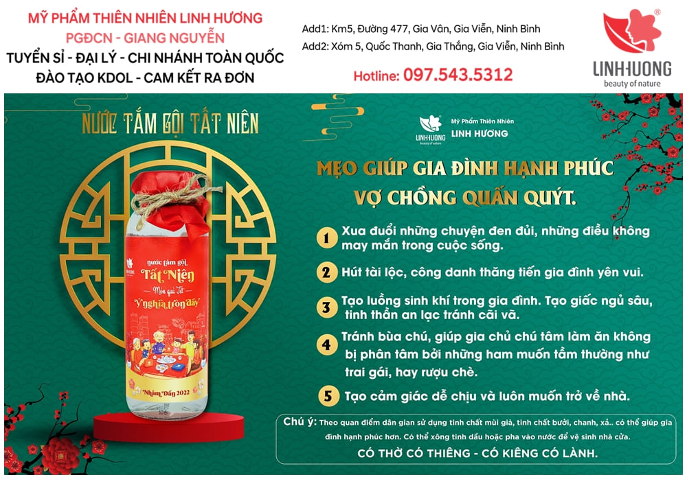 Nước Tắm Gội Tất Niên | Món Quà Tết Ý Nghĩa Trọn Đầy | Mỹ Phẩm Linh Hương | Đại Lý Giang Nguyễn