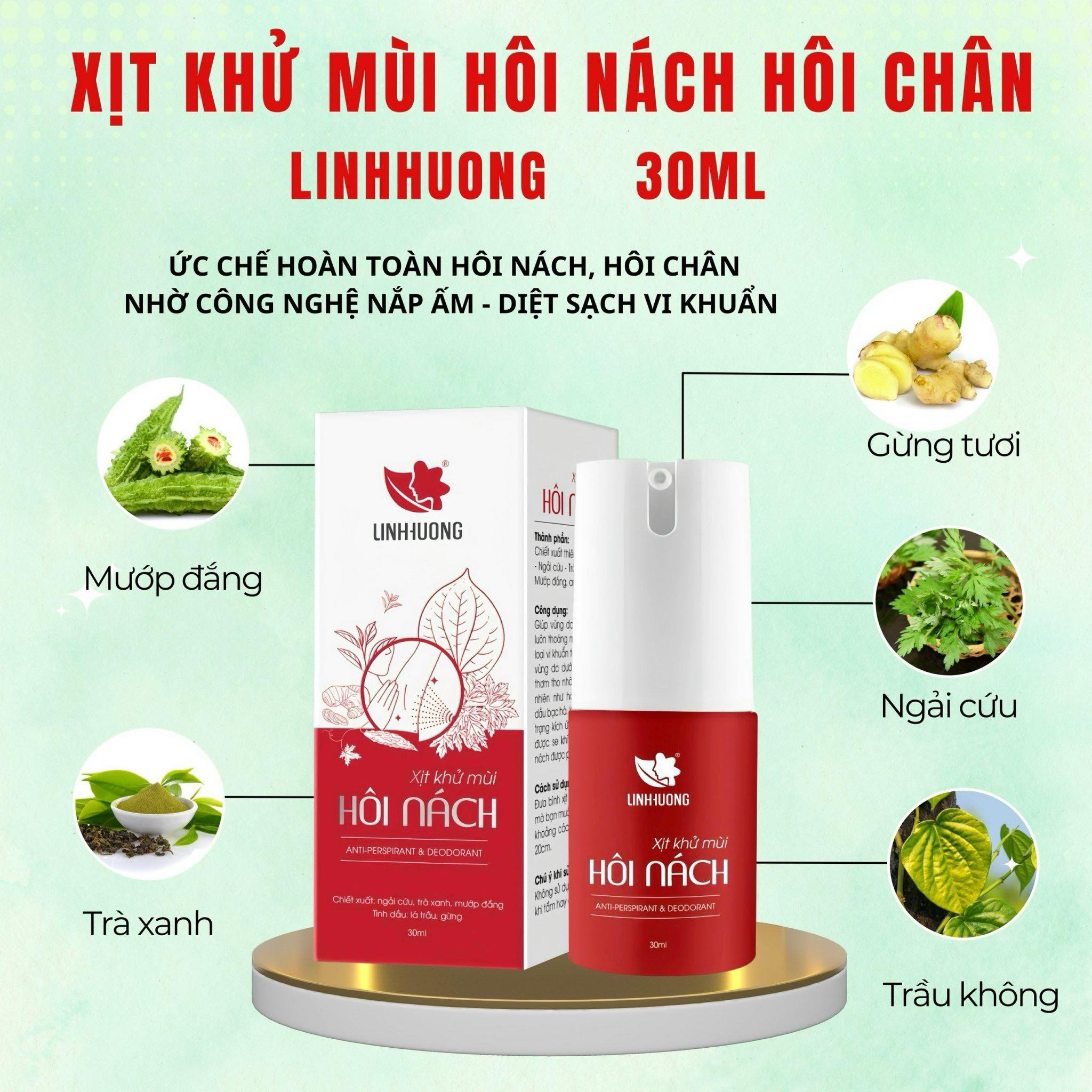 Thành phần xịt hôi nách, hôi chân Linh Hương