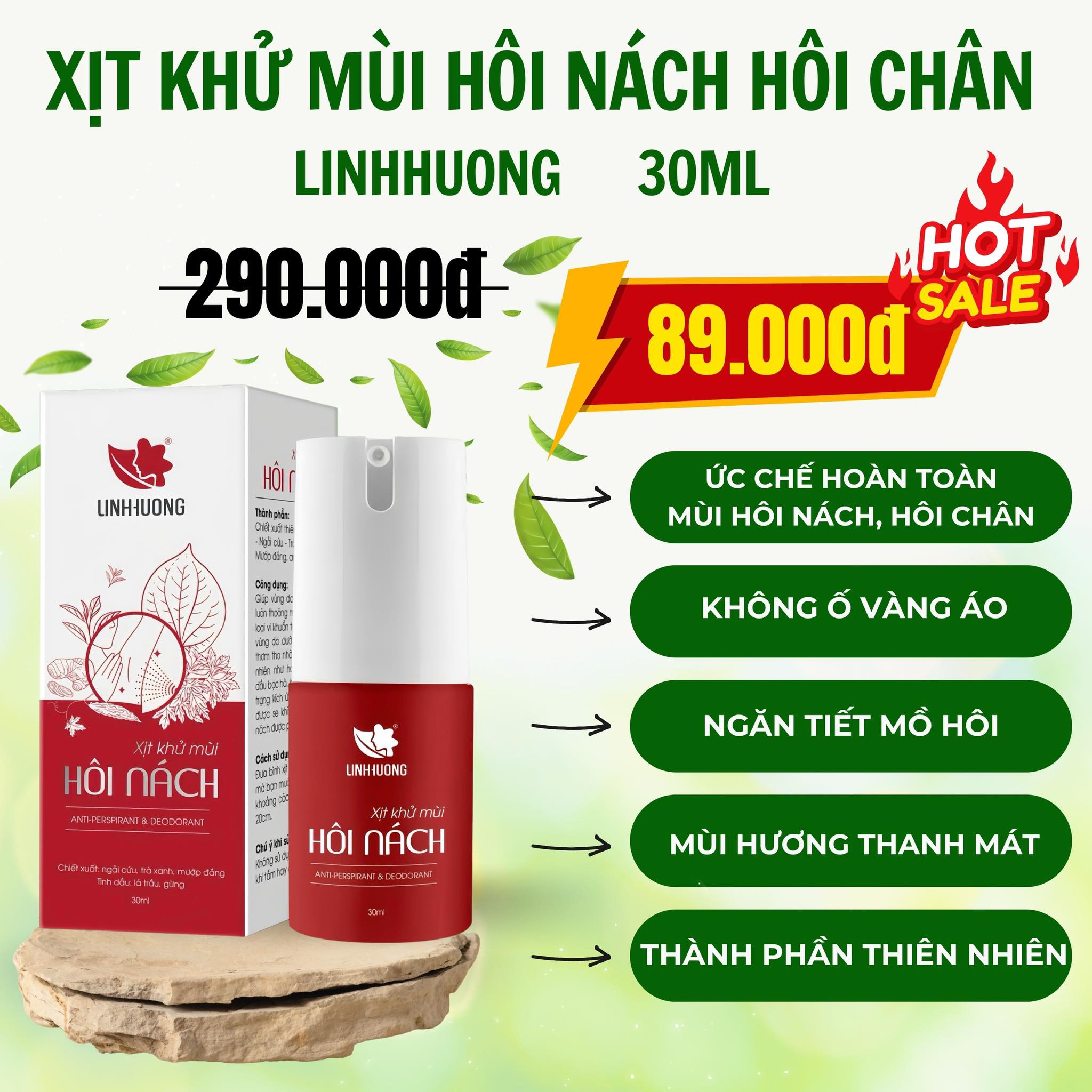 Xịt khử mùi hôi nách hôi chân Linh Hương